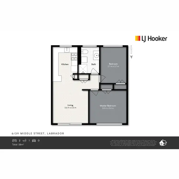 Floorplan of Homely unit listing, 6/39 Middle Street, Labrador QLD 4215