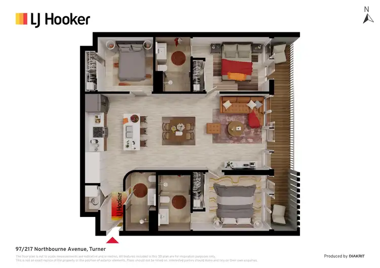 Floorplan of Homely unit listing, 97/217 Northbourne Avenue, Turner ACT 2612
