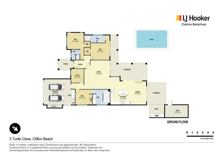 Floorplan of Homely house listing, 3 Turtle Close, Clifton Beach QLD 4879