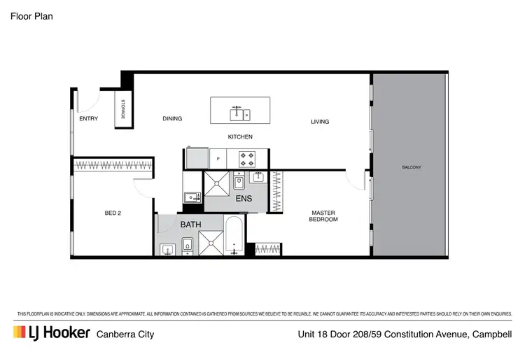 Floorplan of Homely apartment listing, 208/59 Constitution Avenue, Campbell ACT 2612