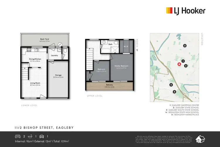 Floorplan of Homely townhouse listing, 11/2 Bishop Street, Eagleby QLD 4207