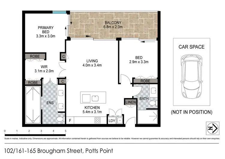 Floorplan of Homely apartment listing, 102/161 Brougham Street, Woolloomooloo NSW 2011