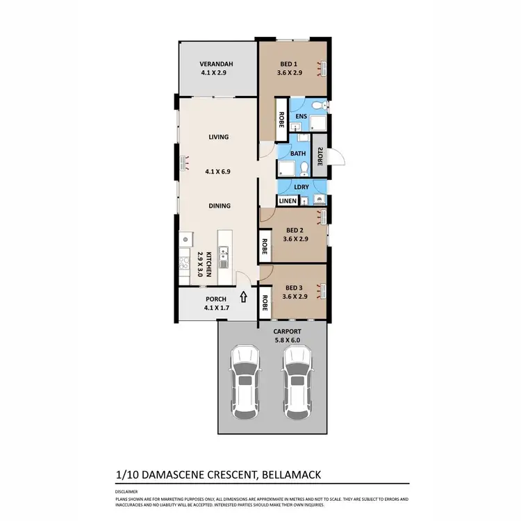 Floorplan of Homely unit listing, 1/10 Damascene Crescent, Bellamack NT 832