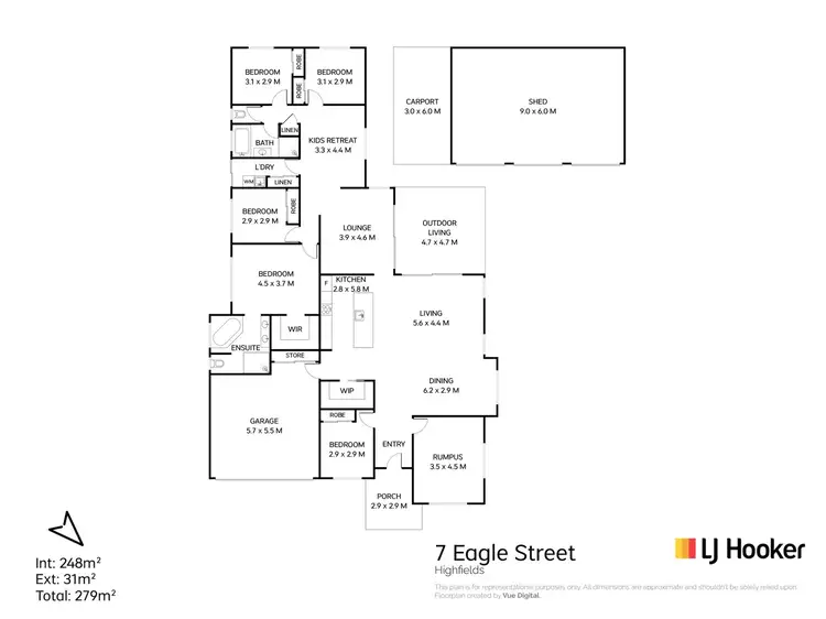Floorplan of Homely house listing, 7 Eagle Street, Highfields QLD 4352