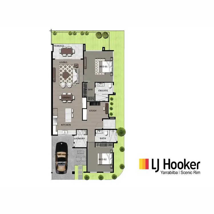 Floorplan of Homely townhouse listing, 1/36 Everglade Street, Yarrabilba QLD 4207