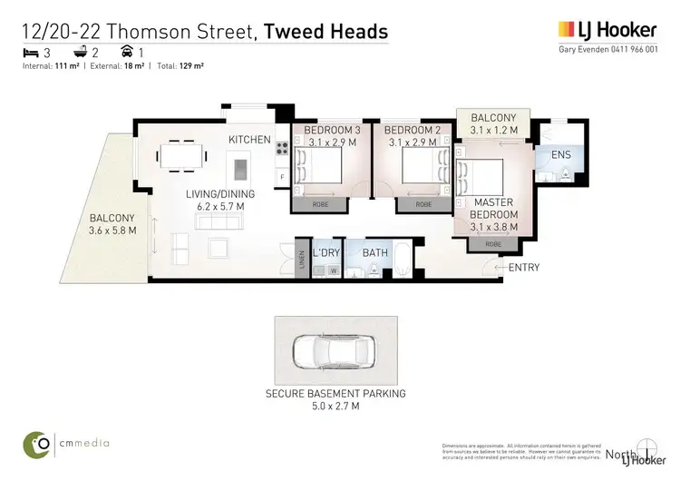 Floorplan of Homely unit listing, 12/20-22 Thomson Street, Tweed Heads NSW 2485