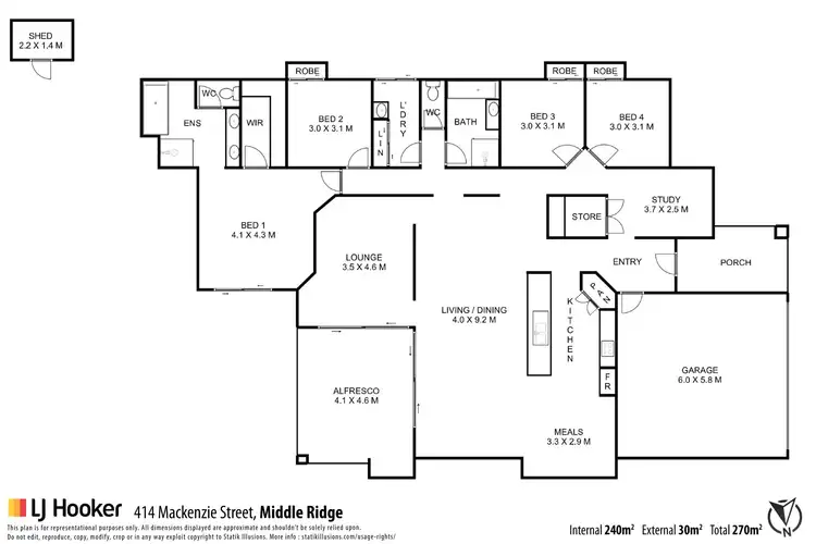 Floorplan of Homely house listing, 414 MacKenzie Street, Middle Ridge QLD 4350