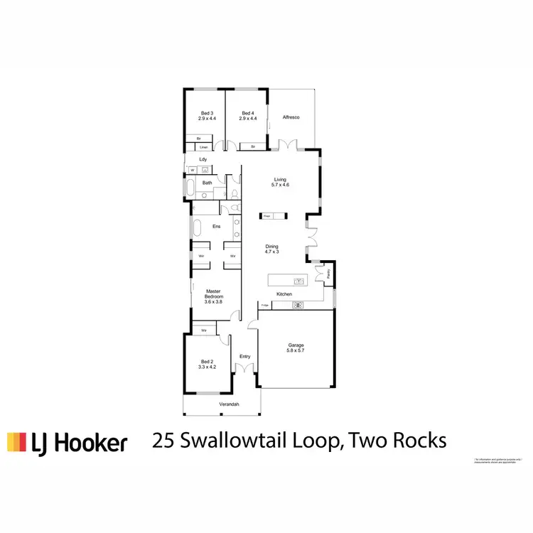 Floorplan of Homely house listing, 25 Swallowtail Loop, Two Rocks WA 6037
