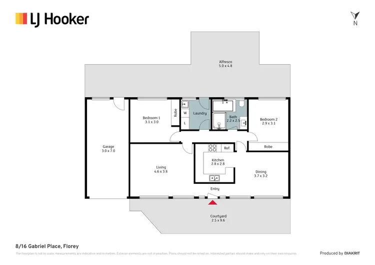 Floorplan of Homely townhouse listing, 8/16 Gabriel Place, Florey ACT 2615