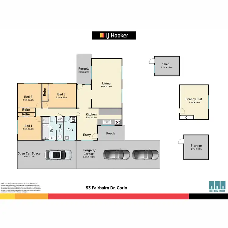 Floorplan of Homely house listing, 93 Fairbairn Drive, Corio VIC 3214