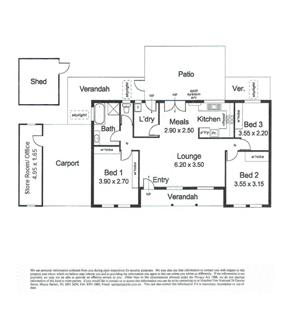 Floorplan of Homely house listing, 1/3 Scott Lane, Littlehampton SA 5250