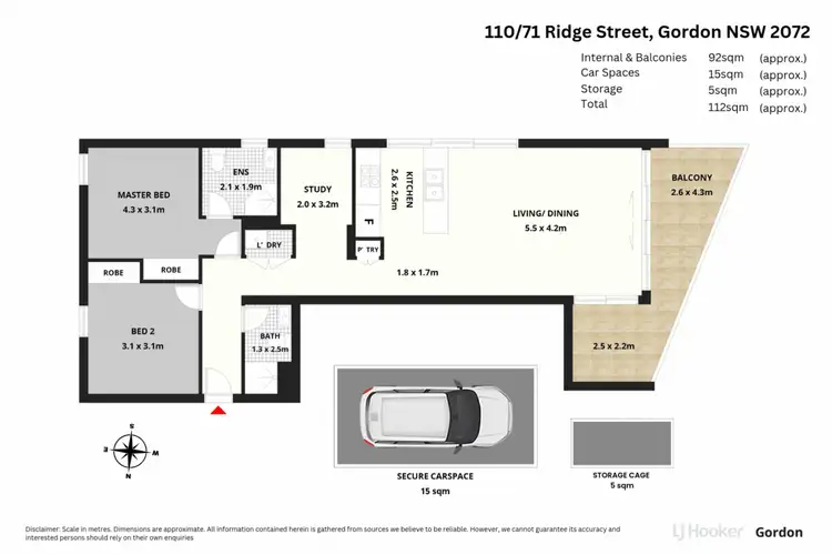 Floorplan of Homely apartment listing, 110/71 Ridge Street, Gordon NSW 2072