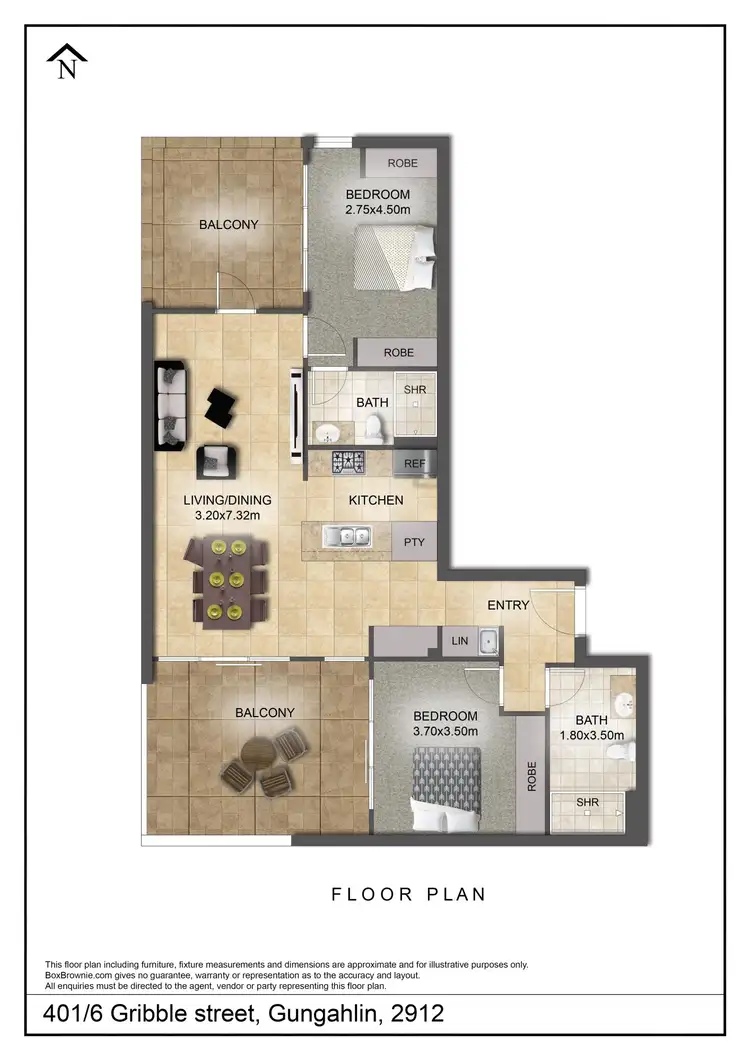 Floorplan of Homely apartment listing, 401/6 Gribble Street, Gungahlin ACT 2912