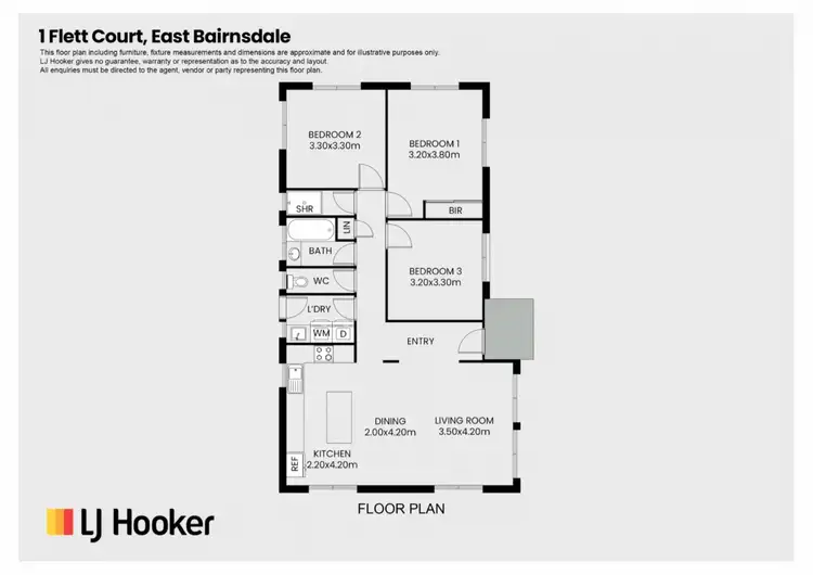 Floorplan of Homely house listing, 1 Flett Court, East Bairnsdale VIC 3875