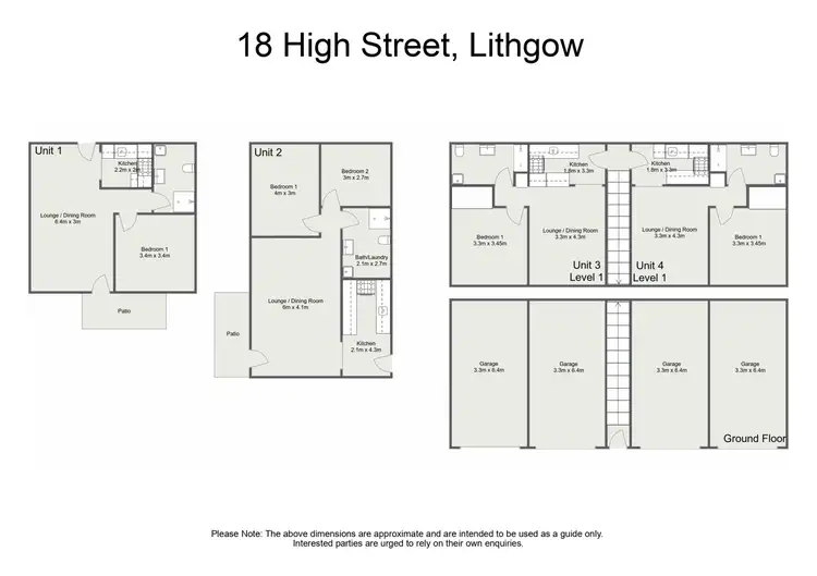 Floorplan of Homely block of units listing, 1-4/18 High Street, Lithgow NSW 2790