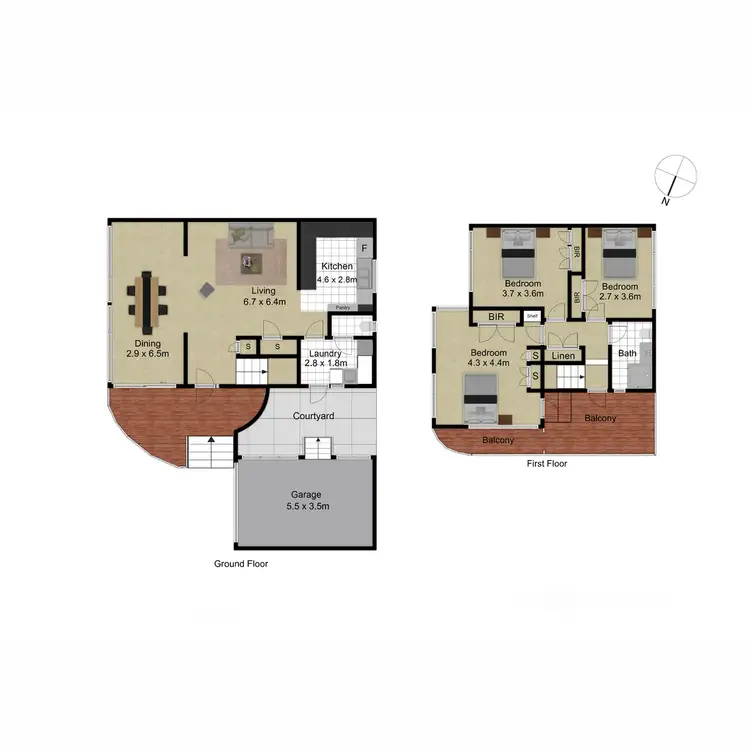 Floorplan of Homely semi-detached listing, 94 Monaro Crescent, Red Hill ACT 2603