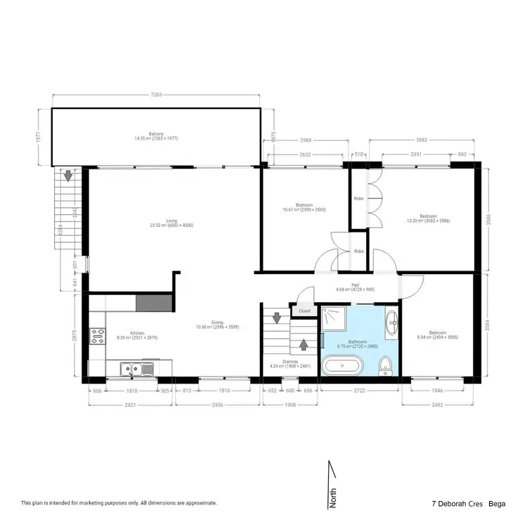 Floorplan of Homely house listing, 7 Deborah Crescent, Bega NSW 2550