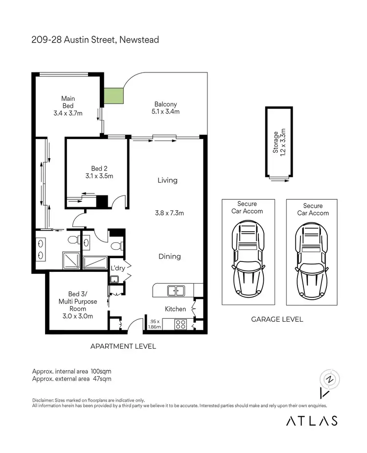 Floorplan of Homely apartment listing, 209/28 Austin Street, Newstead QLD 4006