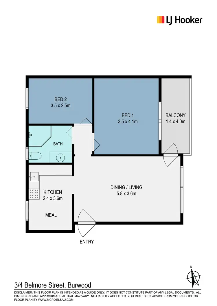 Floorplan of Homely unit listing, 3/4 Belmore Street, Burwood NSW 2134