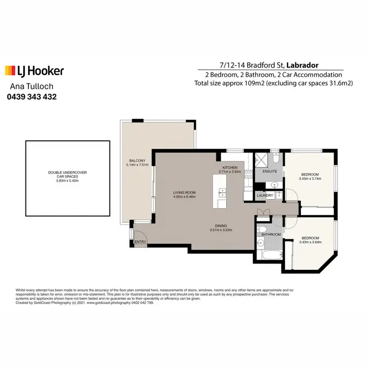 Floorplan of Homely apartment listing, 7/12-14 Bradford Street, Labrador QLD 4215