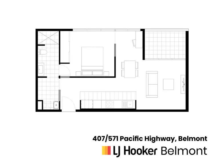 Floorplan of Homely apartment listing, 407/571 Pacific Highway, Belmont NSW 2280