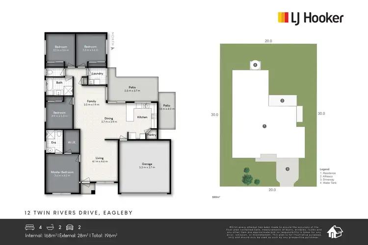 Floorplan of Homely house listing, 12 Twin Rivers Drive, Eagleby QLD 4207