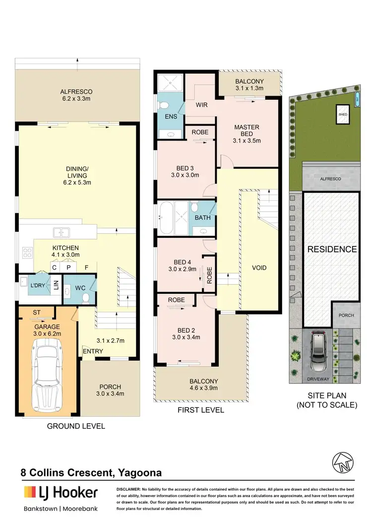Floorplan of Homely semi-detached listing, 8 Collins Crescent, Yagoona NSW 2199