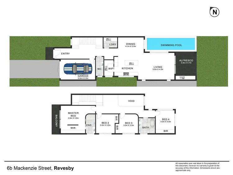 Floorplan of Homely semi-detached listing, 6B MacKenzie Street, Revesby NSW 2212