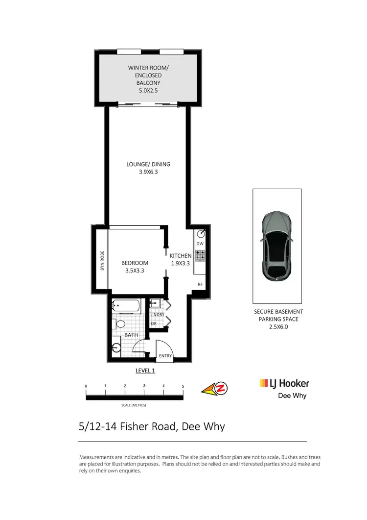 Floorplan of Homely unit listing, 5/12-14 Fisher Road, Dee Why NSW 2099