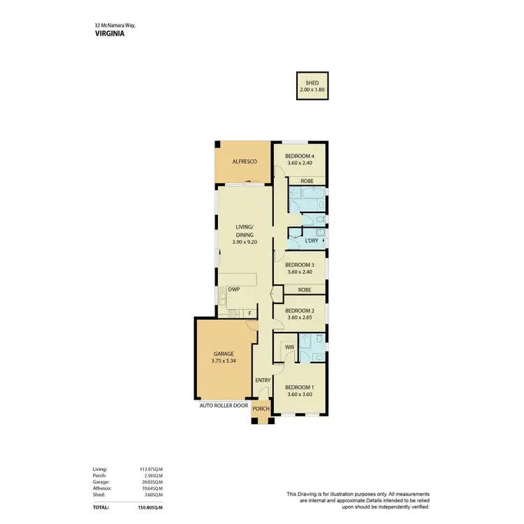 Floorplan of Homely house listing, 32 McNamara Way, Virginia SA 5120