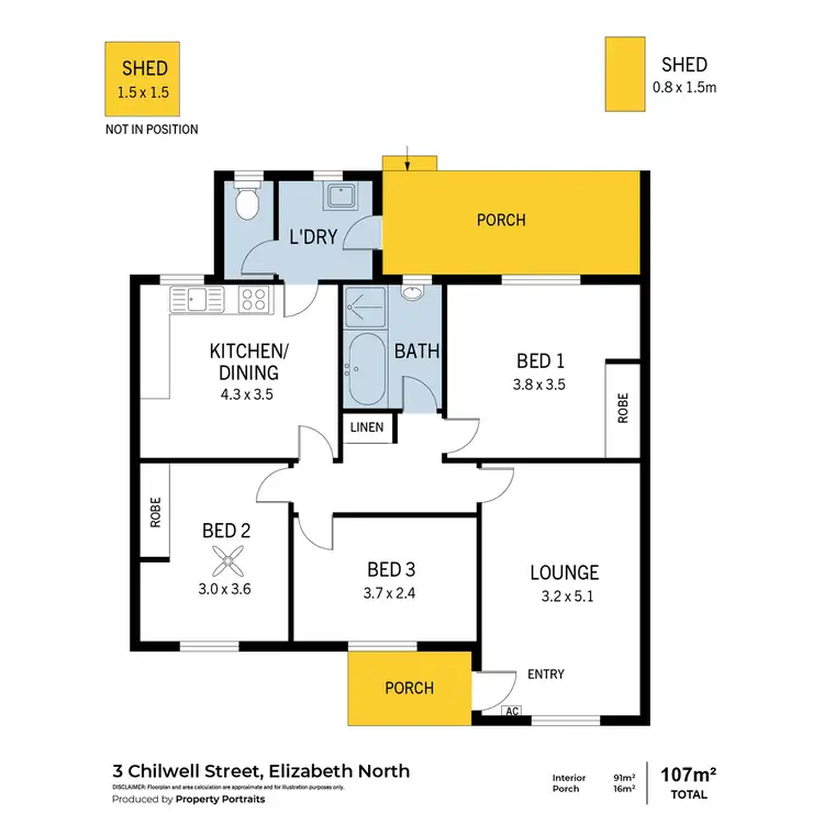 Floorplan of Homely house listing, 3 Chilwell Street, Elizabeth North SA 5113