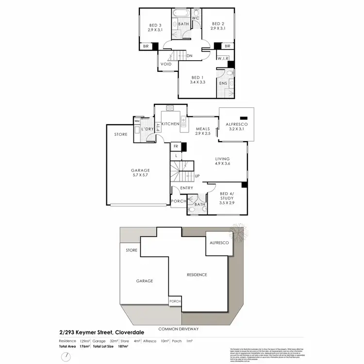 Floorplan of Homely townhouse listing, 2/293 Keymer Street, Cloverdale WA 6105