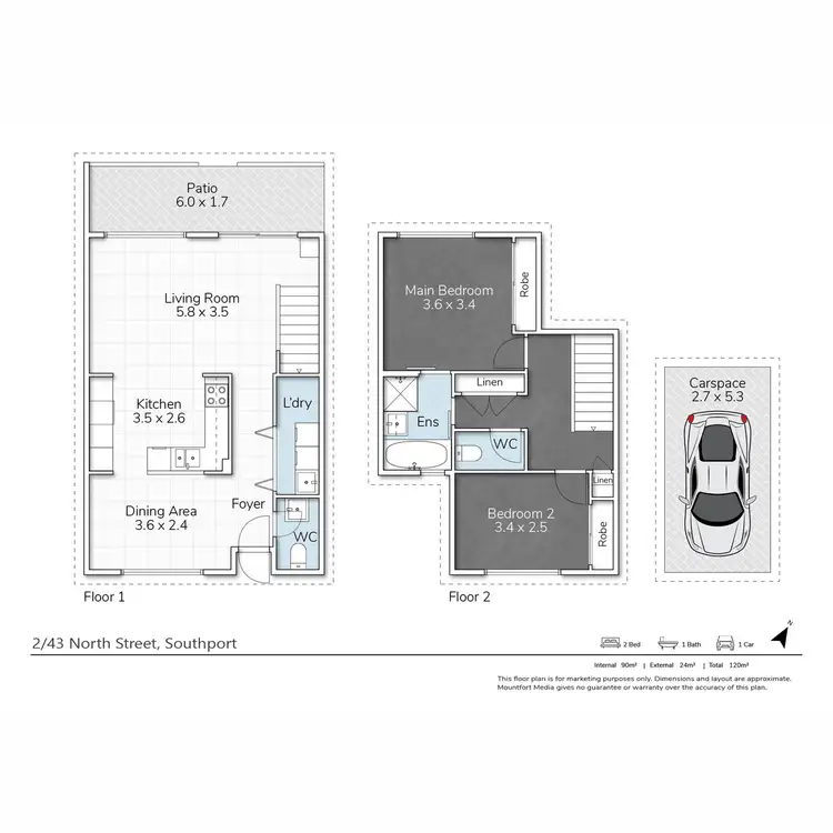 Floorplan of Homely apartment listing, 2/43 North Street, Southport QLD 4215
