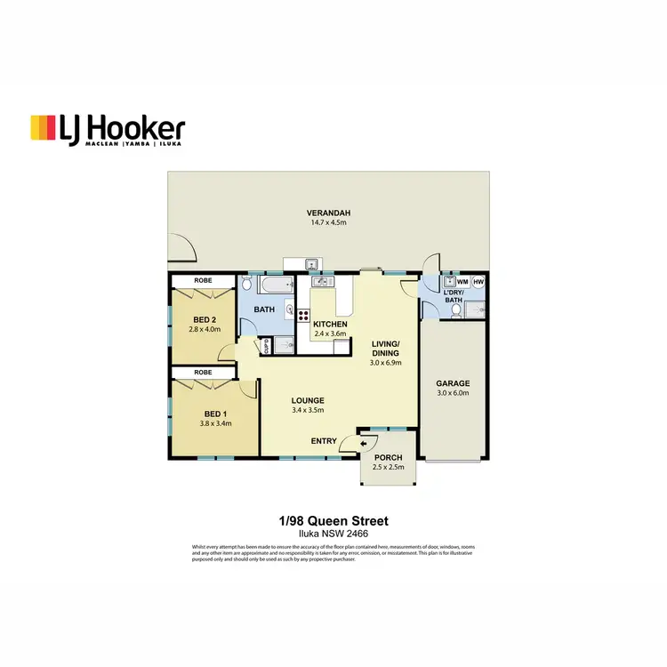 Floorplan of Homely unit listing, 1/98 Queen Street, Iluka NSW 2466