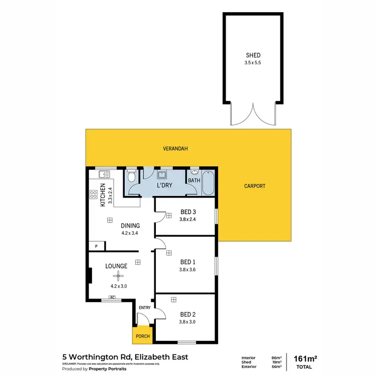 Floorplan of Homely house listing, 5 Worthington Road, Elizabeth East SA 5112