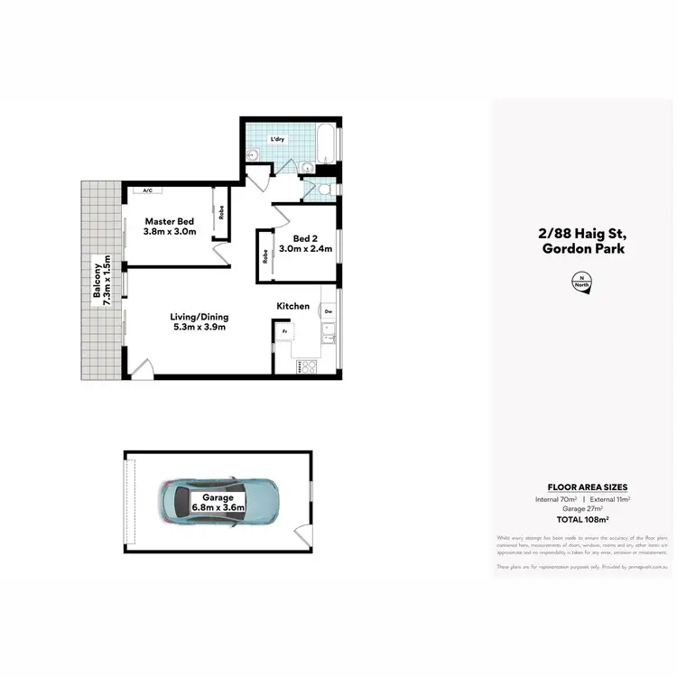 Floorplan of Homely apartment listing, 2/88 Haig Street, Gordon Park QLD 4031