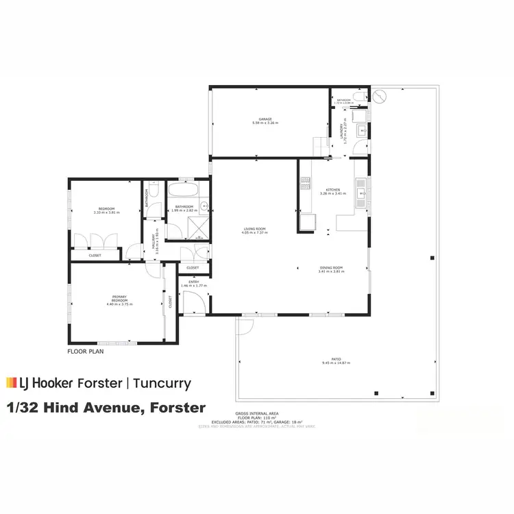 Floorplan of Homely villa listing, 1/32 Hind Avenue, Forster NSW 2428