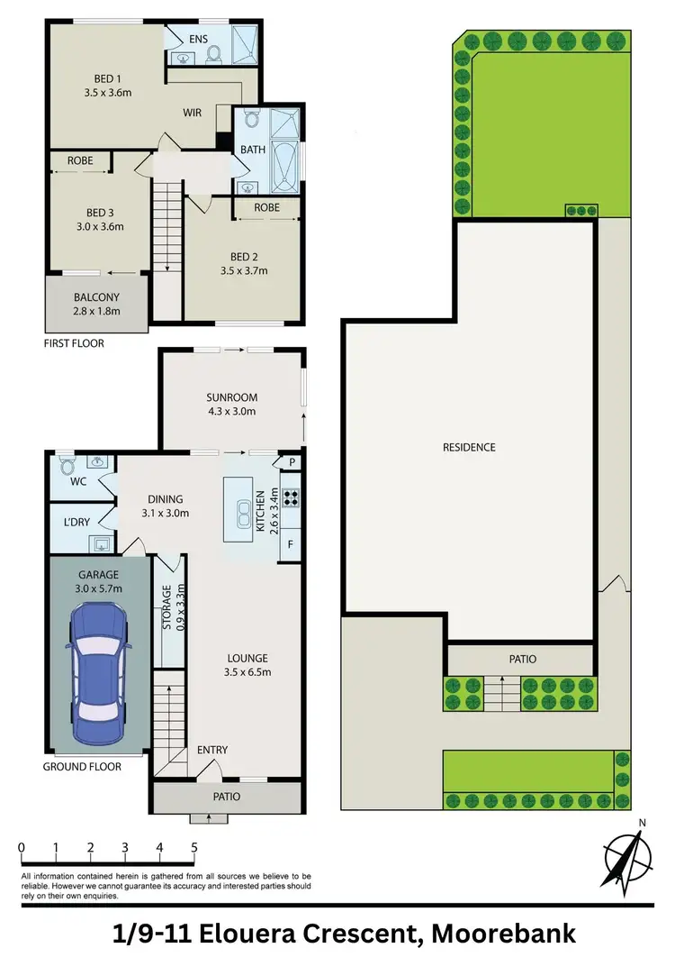 Floorplan of Homely townhouse listing, 1/9-11 Elouera Crescent, Moorebank NSW 2170
