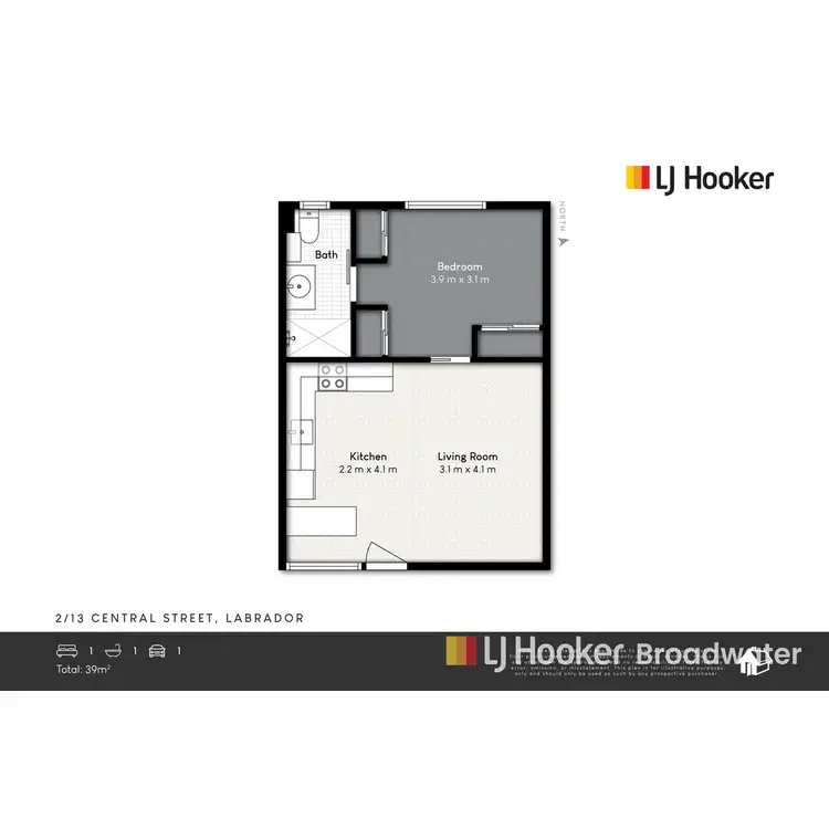 Floorplan of Homely unit listing, 2/13 Central Street, Labrador QLD 4215