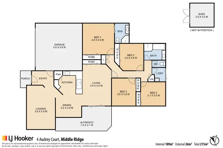 Floorplan of Homely house listing, 4 Audrey Court, Middle Ridge QLD 4350
