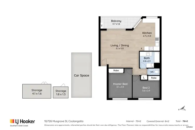 Floorplan of Homely unit listing, 10/126 Musgrave Street, Coolangatta QLD 4225
