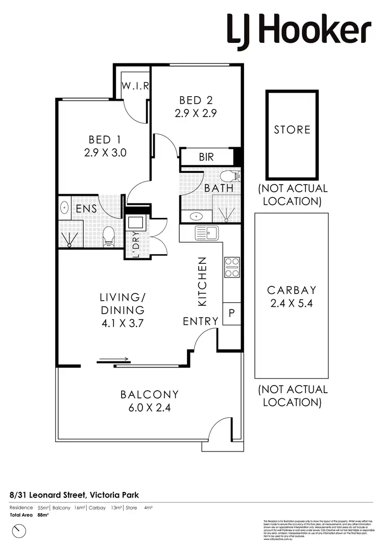 Floorplan of Homely apartment listing, 8/31 Leonard Street, Victoria Park WA 6100