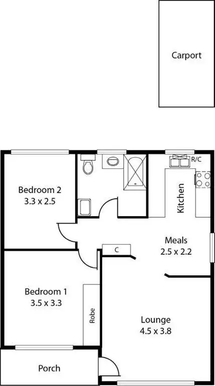Floorplan of Homely unit listing, 3/3 Marjoram Place, Brooklyn Park SA 5032