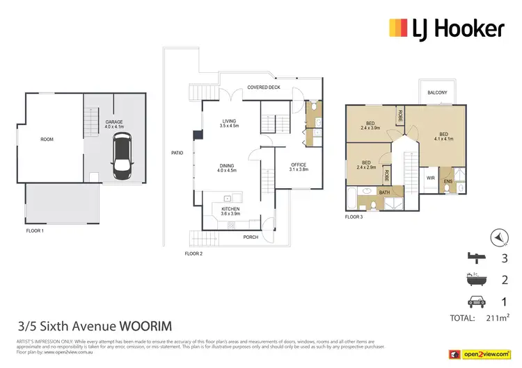 Floorplan of Homely townhouse listing, 3/5 Sixth Avenue, Woorim QLD 4507