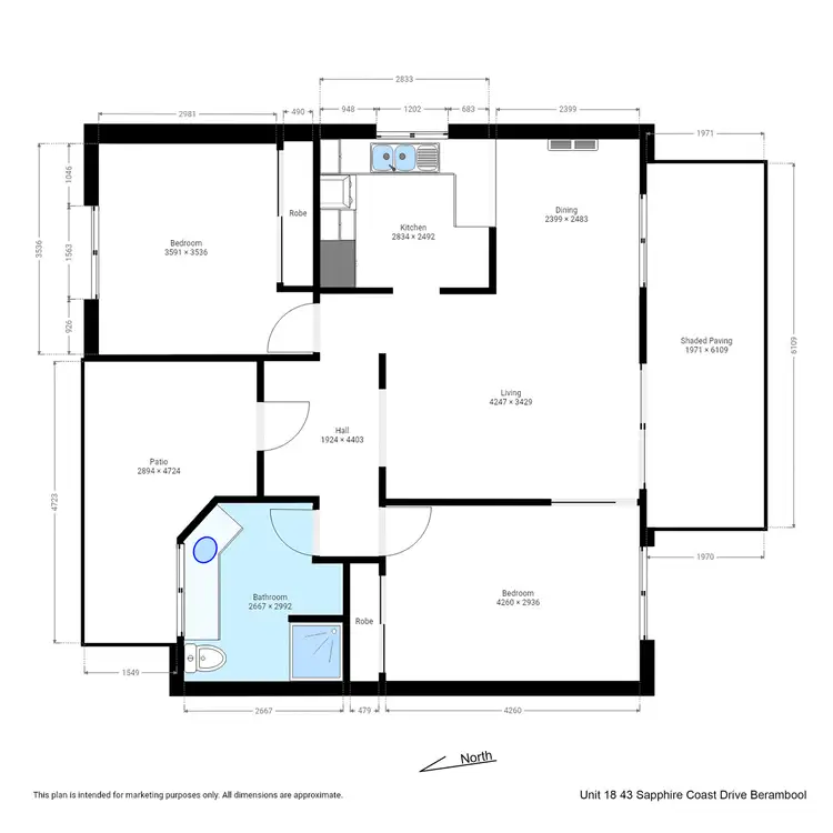 Floorplan of Homely unit listing, Unit 18/43 Sapphire Coast Drive, Merimbula NSW 2548