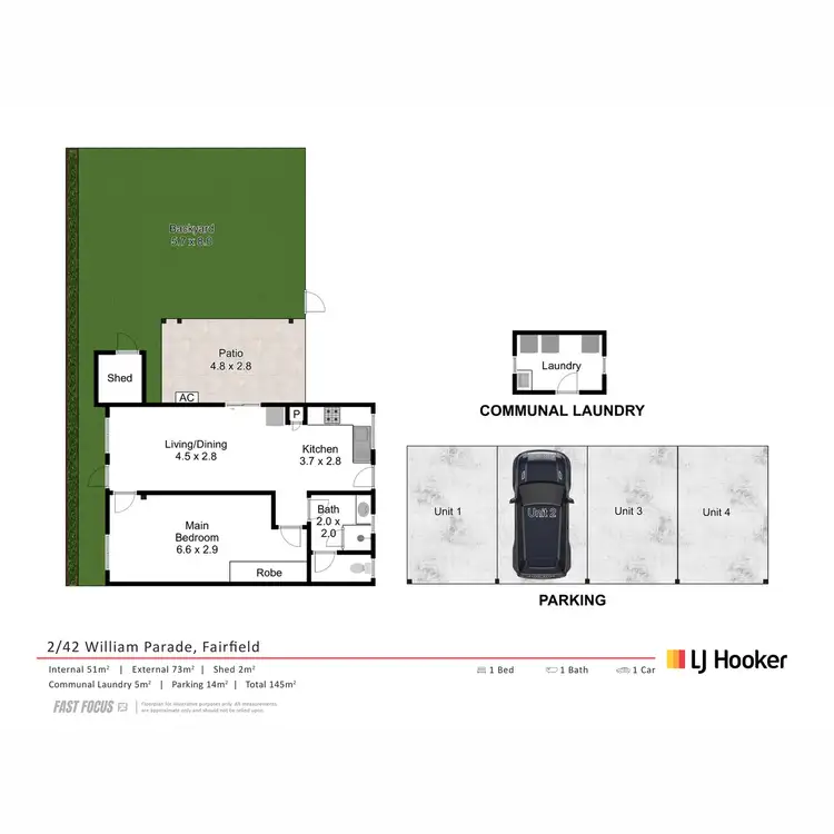Floorplan of Homely unit listing, 2/42 William Parade, Fairfield QLD 4103
