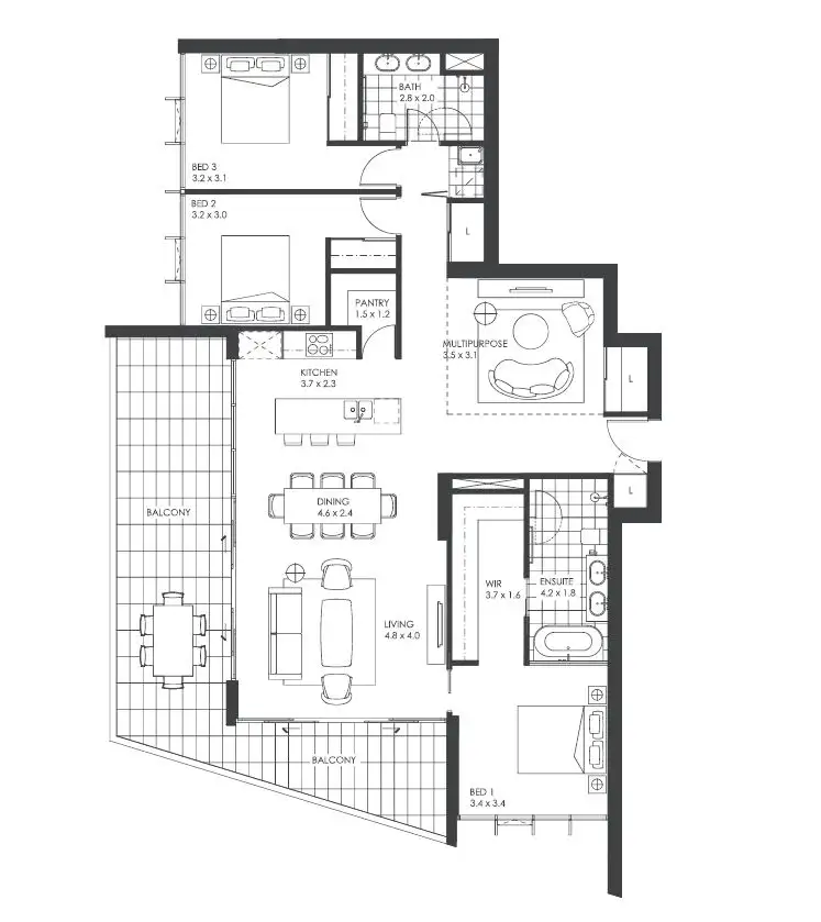 Floorplan of Homely apartment listing, 213/44 Constitution Avenue, Parkes ACT 2600
