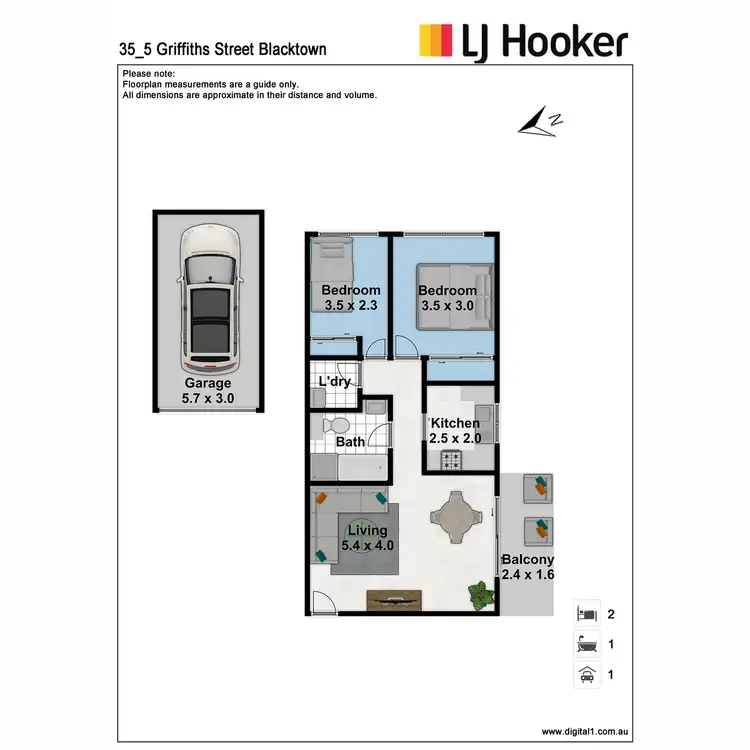 Floorplan of Homely unit listing, 35/5 Griffiths Street, Blacktown NSW 2148