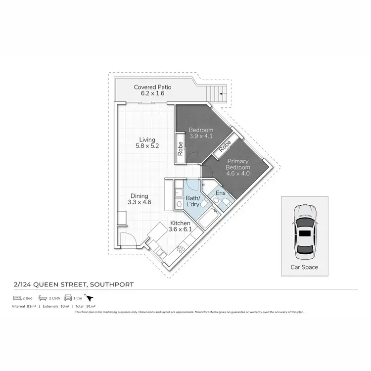 Floorplan of Homely apartment listing, 2/124 Queen Street, Southport QLD 4215