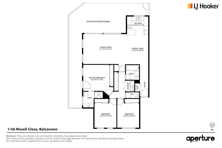 Floorplan of Homely apartment listing, 1/36 Morell Close, Belconnen ACT 2617